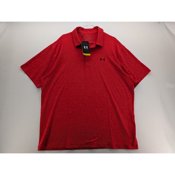 NWT Under Armour UA Playoff Heather Men's Polo in Red size XL - Picture 1 of 6